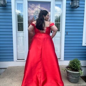 Size 22 red ball gown